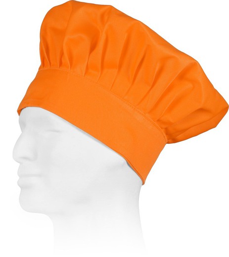 Chapeau de chef uni avec velcro adaptable Orange