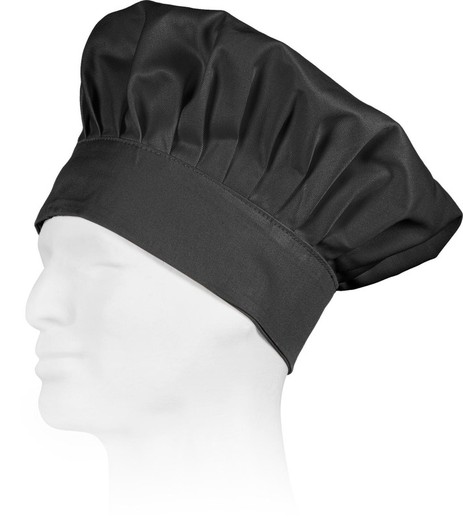 Plain chef hat with adjustable velcro Black