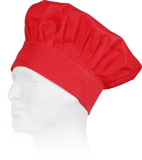 Chapéu de chef liso com velcro adaptável Vermelho