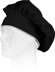 Gorro liso de cocina con velcro  Negro / Blanco