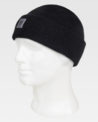 Gorro liso de punto con vuelta en el bajo