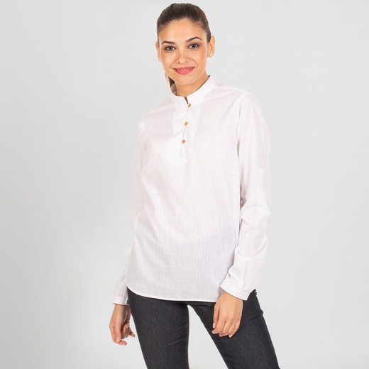 Camisa Mujer Flora Falso Lino