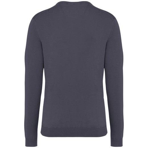 Eco-friendly mens washed effect crew neck jumper