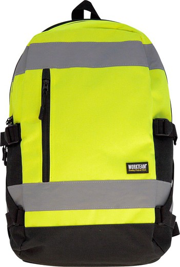High visibility backpack with reflective tapes and double compartment Capacity 25 liters Yellow AV
