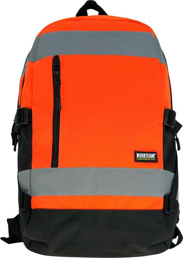 High visibility backpack with reflective tapes and double compartment Capacity 25 liters Orange AV