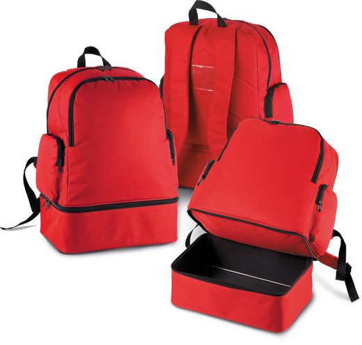 Sports backpack with rigid base