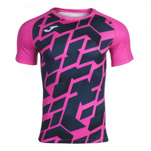 Myskin Iii Short Sleeve T-Shirt Fluor Pink Navy
