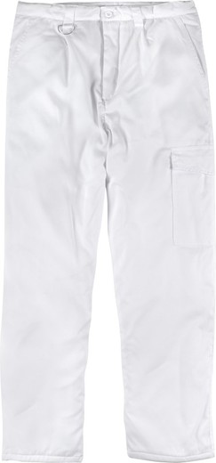 Calças acolchoadas com cintura elástica e uma bolsa para as pernas Branco