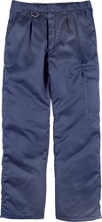 Pantaloni imbottiti con elastico in vita e borsa a gamba blu