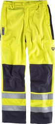 Flame retardant AV pants, modacrylic, cotton and antistatic fabric EN11611, EN11612, EN1149, EN61482 Yellow AV Navy