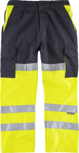 Pantalon combiné haute visibilité avec bandes réfléchissantes EN471 Navy Yellow AV