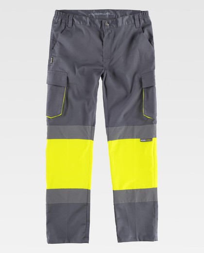 Pantalón combinado con alta visibilidad  Color Gris / Amarillo