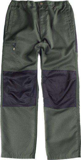 Pantalon combiné genou et contraste vert kaki Noir