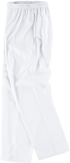 Pantalon avec taille élastique, braguette zippée, sans poches Blanc