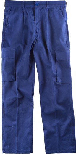 Pants with elastic waist, multipockets 100% Cotton Azulina