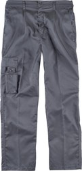 Pantalon avec élastique et multi-poches triple couture Gris