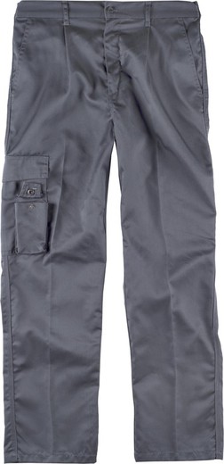 Pants with elastic and multi-pocket triple stitching Gray
