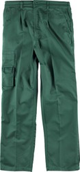 Pants with elastic and multi-pocket triple stitching Dark Green