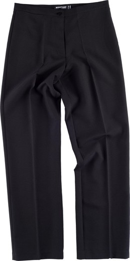 Pantalon femme avec ceinture et pinces Noir
