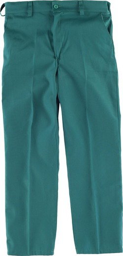 Boy's pants, elastic waist, two slanted side bags Green