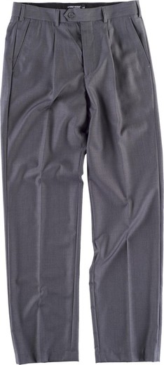 Pantalon habillé gris à pinces pour homme