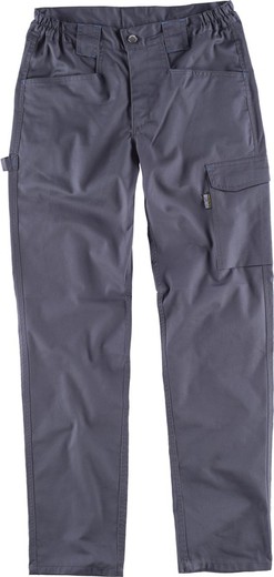 Pantalon extensible dans les deux sens, poches multiples et détails combinés Gris