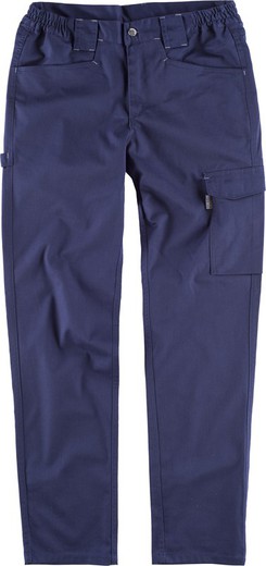Two-way stretch pants, multi-pockets and combined details Navy