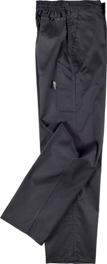 Pantalon élastique à la taille avec poche spatule Noir