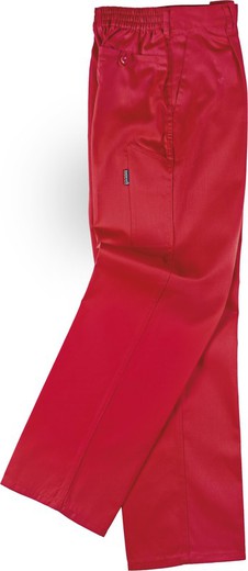 Elastische Taillenhose mit Spateltasche Rot