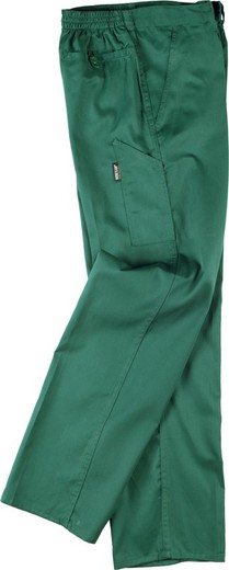 Elastic Waist Trousers with spatula pocket Green