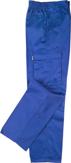Pantalón Elástico en cintura, multibolsillos Azulina