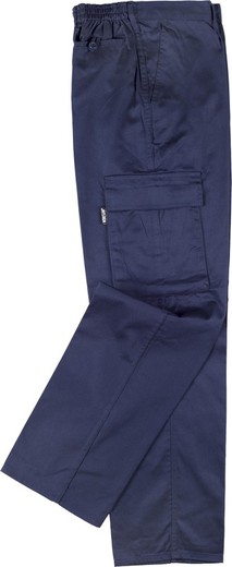 Calças elásticas na cintura, com vários bolsos: dois bolsos laterais nas pernas Navy
