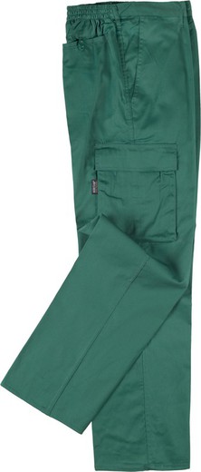 Elastic waist trousers, multi-pockets: two side pockets on legs Green
