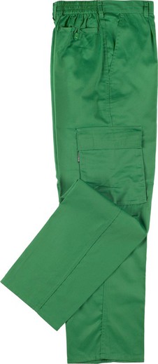 Pantaloni elastici in vita, multi tasche: due borse laterali con gambe verde pistacchio
