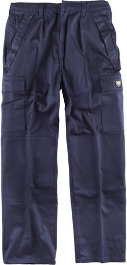 Pantalone multitasche ignifugo 100% cotone CERTIFICATO ANTINCENDIO EN11612 Navy