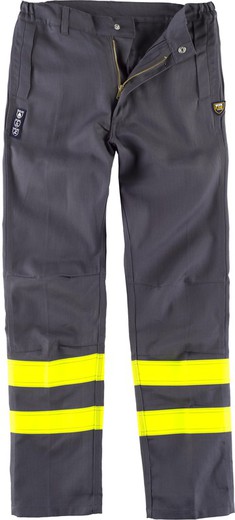 Pantaloni ignifughi e antistatici, con bande EN11611, EN11612, EN1149 Grigio Giallo AV