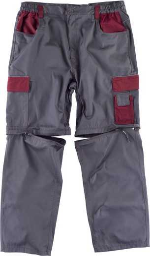 Line 8 combined multi-pocket trousers with removable legs Garnet Gray