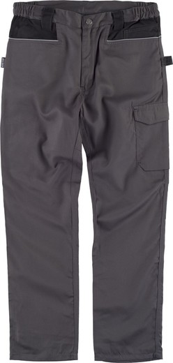 Pantalon multi-poches avec soufflet dans le col Gris foncé Noir