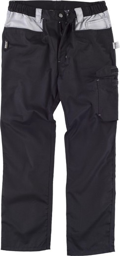 Multi-pocket trousers with gusset in collar Black / Light Gray