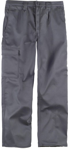 Pantalon multi-poches avec tissu polaire à l'intérieur gris