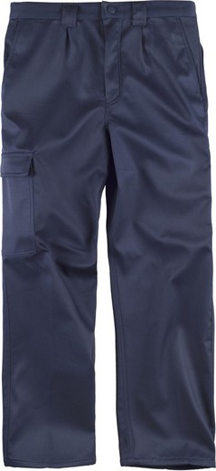 Pantalon à poches multiples avec tissu polaire à l'intérieur bleu marine