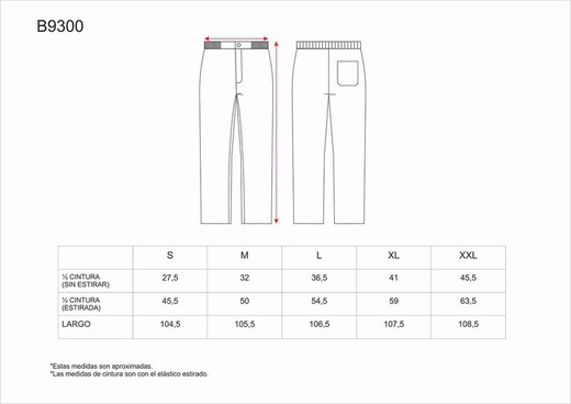 Pantalón sanitario con cintura elástica Blanco