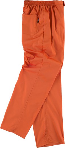 Sanitary pants with elastic waist, zip fly, no pockets Orange