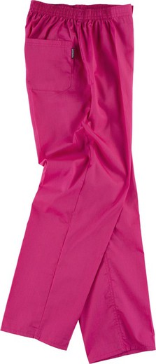 Sanitary pants with elastic waist, zip fly, without pockets Fuchsia Pink