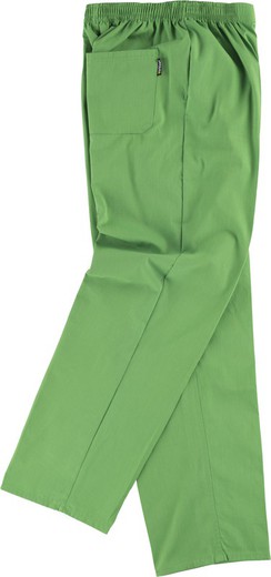 Pantalon hygiénique avec taille élastique, braguette zippée, sans poches Vert pistache
