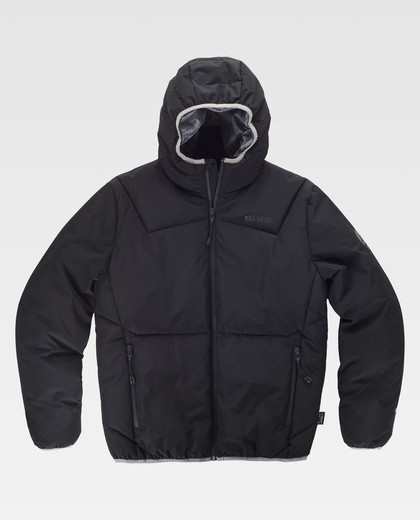 Parka acolchada GÏLLDUM de capucha con finas costuras decorativas.  Negro