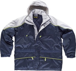 Line 5 parka padded with reflective piping Navy Light Gray