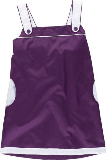 Two-tone pinafore with straps Purple White