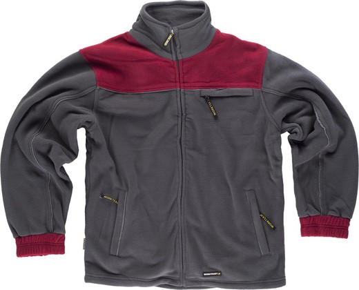 Line 8 fleece combined with zipper and reflective piping Maroon Gray
