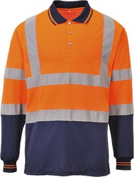 Polo Bicolore maniche lunghe Hi-Vis